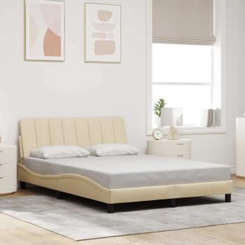 ARDEBO.de - Bettgestell ohne Matratze "Hanko" Creme 120x200 cm Stoff