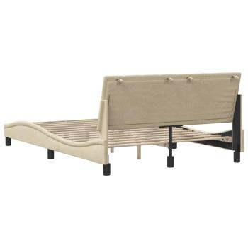 Bettgestell ohne Matratze "Hanko" Creme 120x200 cm Stoff
