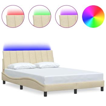 Bettgestell ohne Matratze "Hanko" Creme 120x200 cm Stoff