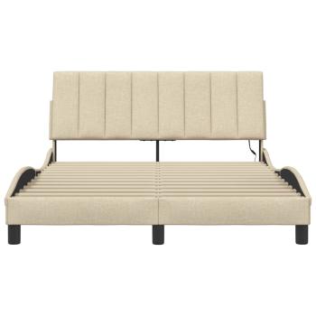 Bettgestell ohne Matratze "Hanko" Creme 120x200 cm Stoff