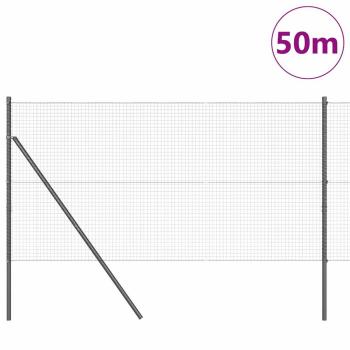 Zaun mit Pfosten Grau 1.2 x 50 m