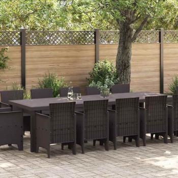 ARDEBO.de - Garten Essgruppe 13 pcs Braun 300 x 100 x 73 cm Poly Rattan