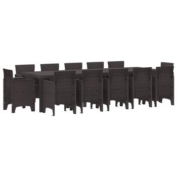 Garten Essgruppe 13 pcs Braun 300 x 100 x 73 cm Poly Rattan