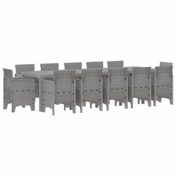 Garten Essgruppe 13 pcs Hellgrau 300 x 100 x 73 cm Poly Rattan