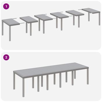 Garten Essgruppe 13 pcs Hellgrau 300 x 100 x 73 cm Poly Rattan