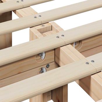 Bettgestell mit Speicher Weiß 200 x 200 cm Holz