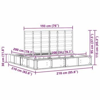 Bettgestell mit Speicher Wachsbraun 200 x 200 cm Holz