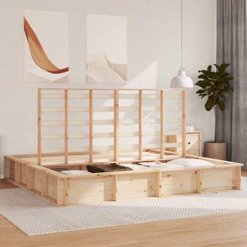 Bettgestell mit Speicher Braun 180 x 200 cm Holz