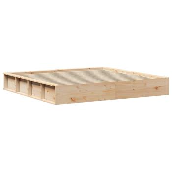 Bettgestell mit Speicher Braun 180 x 200 cm Holz