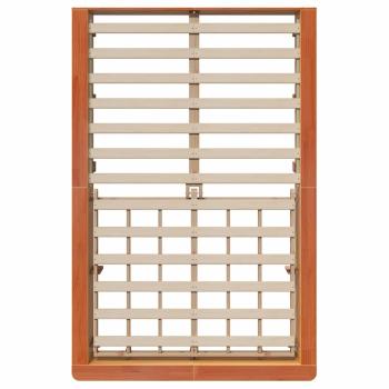 Bettgestell mit Speicher Wachsbraun 140 x 200 cm Massivholz