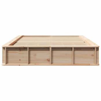 Bettgestell mit Speicher Braun 140 x 190 cm Massivholz Kiefer