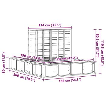 Bettgestell mit Speicher Braun 120 x 190 cm Holz