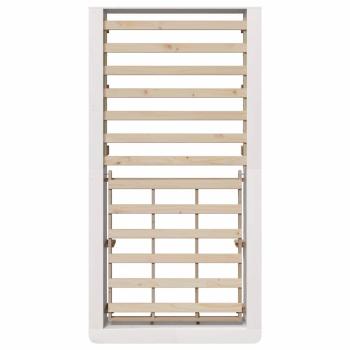 Bettgestell mit Speicher Weiß 100 x 200 cm Massivholz
