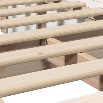 Bettgestell mit Speicher Weiß 100 x 200 cm Massivholz