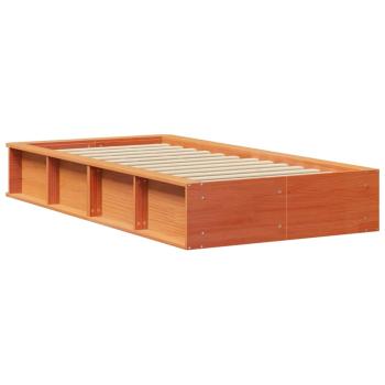 Bettgestell mit Speicher Wachsbraun 100 x 200 cm Holz