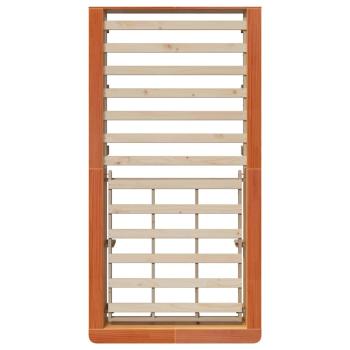 Bettgestell mit Speicher Wachsbraun 100 x 200 cm Holz