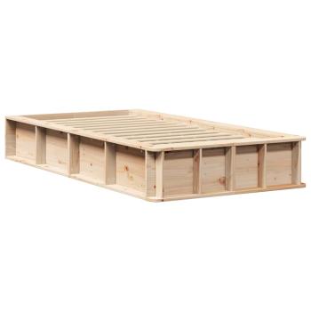 Bettgestell mit Speicher Braun 90 x 200 cm Massivholz Kiefer