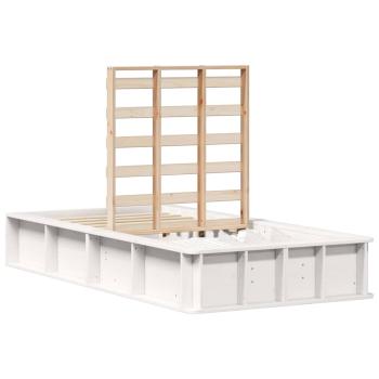 Bettgestell mit Speicher Weiß 90 x 200 cm Verbundholz