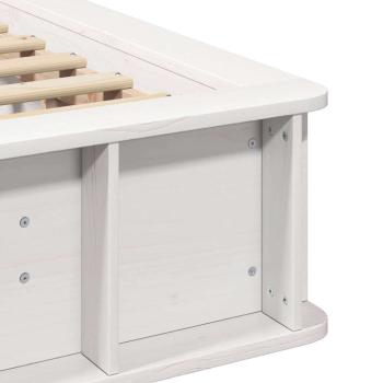 Bettgestell mit Speicher Weiß 90 x 200 cm Verbundholz