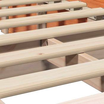 Bettgestell mit Speicher Wachsbraun 90 x 200 cm Holz