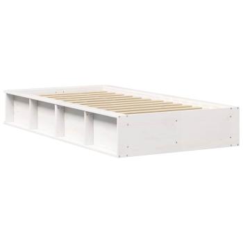 Bettgestell mit Speicher Weiß 80 x 200 cm Holz