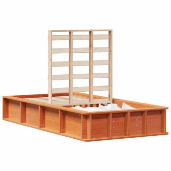 Bettgestell mit Speicher Wachsbraun 80 x 200 cm Holz