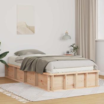 ARDEBO.de - Bettgestell mit Speicher Braun 90 x 190 cm Holz