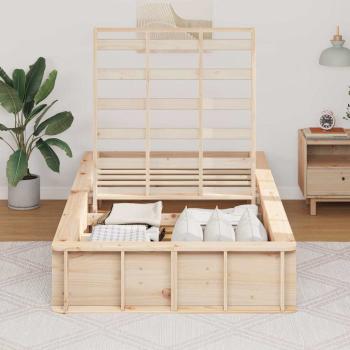 Bettgestell mit Speicher Braun 90 x 190 cm Holz