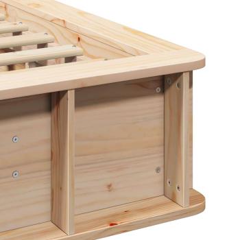 Bettgestell mit Speicher Braun 90 x 190 cm Holz