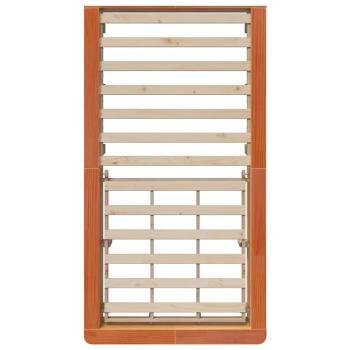 Bettgestell mit Speicher Wachsbraun 90 x 190 cm Massivholz