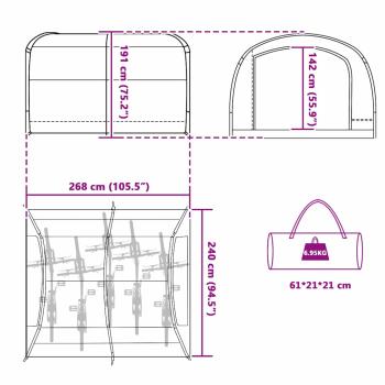Zelt mit Dach mit Luftentlüftung Grau und Orange 268 x 240 x 191 cm