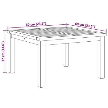 Couchtisch Braun 60 x 60 x 36 cm Massives Teakholz