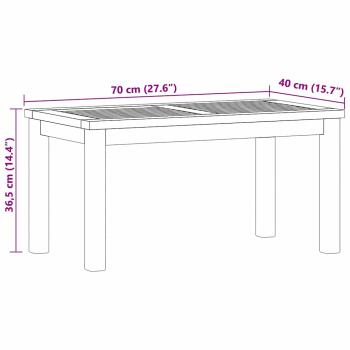 Couchtisch Braun 70 x 40 x 36 cm Massives Teakholz