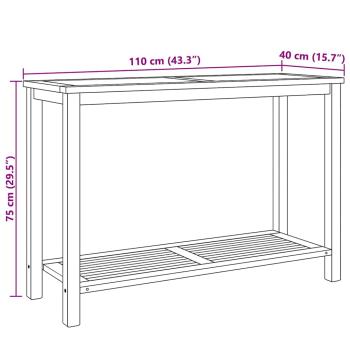 Konsolentisch Braun 110 x 40 x 45 cm Massives Teakholz