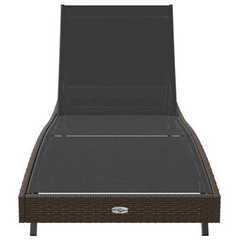 Liegestuhl mit Kissen 1-Person Braun 197 x 70 x 82 cm Poly Rattan