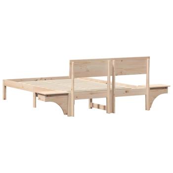 Bettgestell mit Nachttischen mit Kopfteil Braun 135 x 190 cm