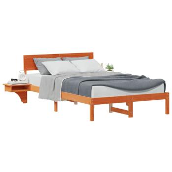 Bettgestell mit Nachttischen Wachsbraun 135 x 190 cm