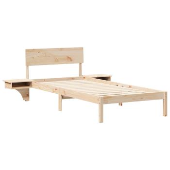 Bettgestell mit Nachttischen mit Kopfteil Braun 100 x 200 cm