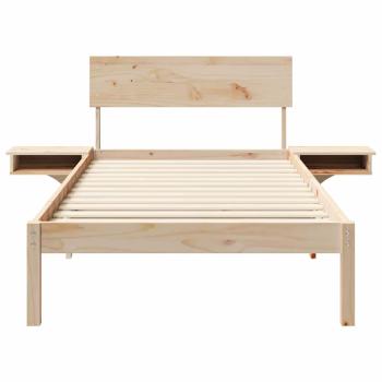 Bettgestell mit Nachttischen mit Kopfteil Braun 100 x 200 cm