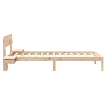 Bettgestell mit Nachttischen mit Kopfteil Braun 100 x 200 cm