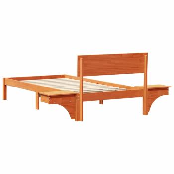 Bettgestell mit Nachttischen Wachsbraun 80 x 200 cm