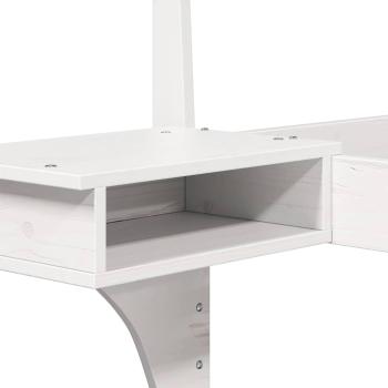 Bettgestell mit Nachttischen Weiß 90 x 190 cm Massivholz Kiefer