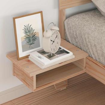 Bettgestell mit Nachttischen mit Kopfteil Braun 75 x 190 cm