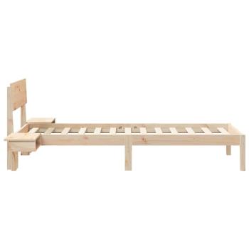 Bettgestell mit Nachttischen mit Kopfteil Braun 75 x 190 cm