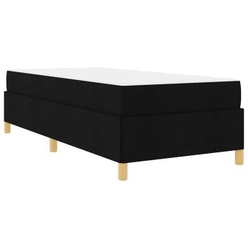 Boxspringbett Schwarz und Braun und Weiß 80 x 200 cm Stoff