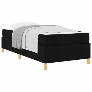 Boxspringbett Schwarz und Braun und Weiß 80 x 200 cm Stoff