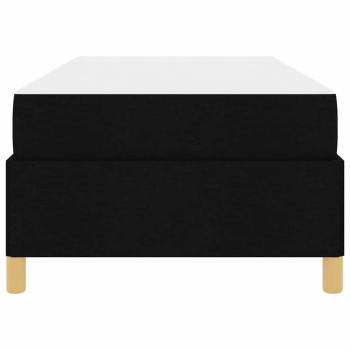 Boxspringbett Schwarz und Braun und Weiß 80 x 200 cm Stoff