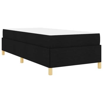 Boxspringbett Schwarz und Braun und Weiß 80 x 200 cm Stoff