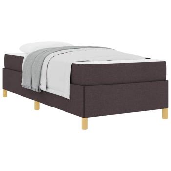 Boxspringbett Braun und Weiß und Dunkelbraun 80 x 200 cm Stoff