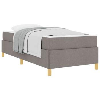Boxspringbett Sonstiges Taupe und Weiß 90 x 190 cm Stoff